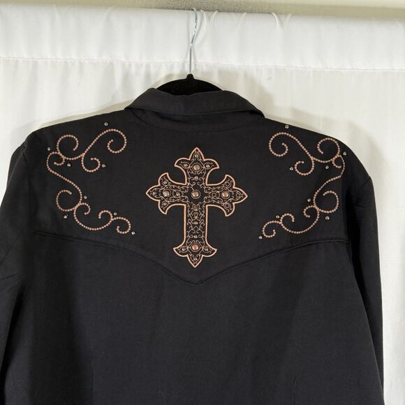 Scully Western Shirt Women's XXL Black Pearl Snap Long Sleeve Embroidered - Picture 10 of 11